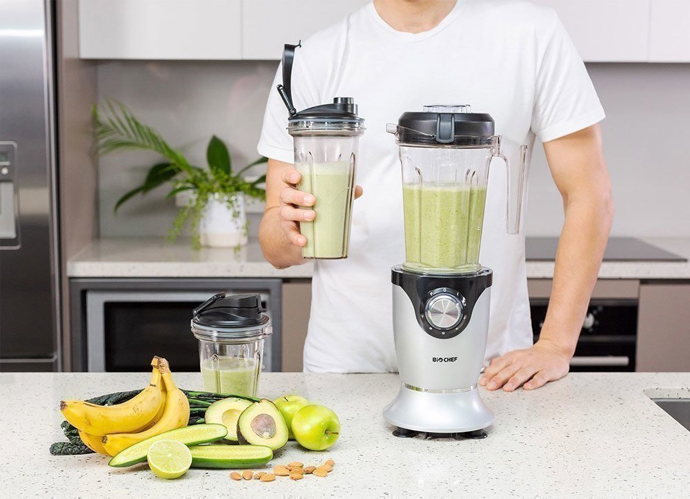 Delicious green smoothie made with a BioChef Galaxy Blender.